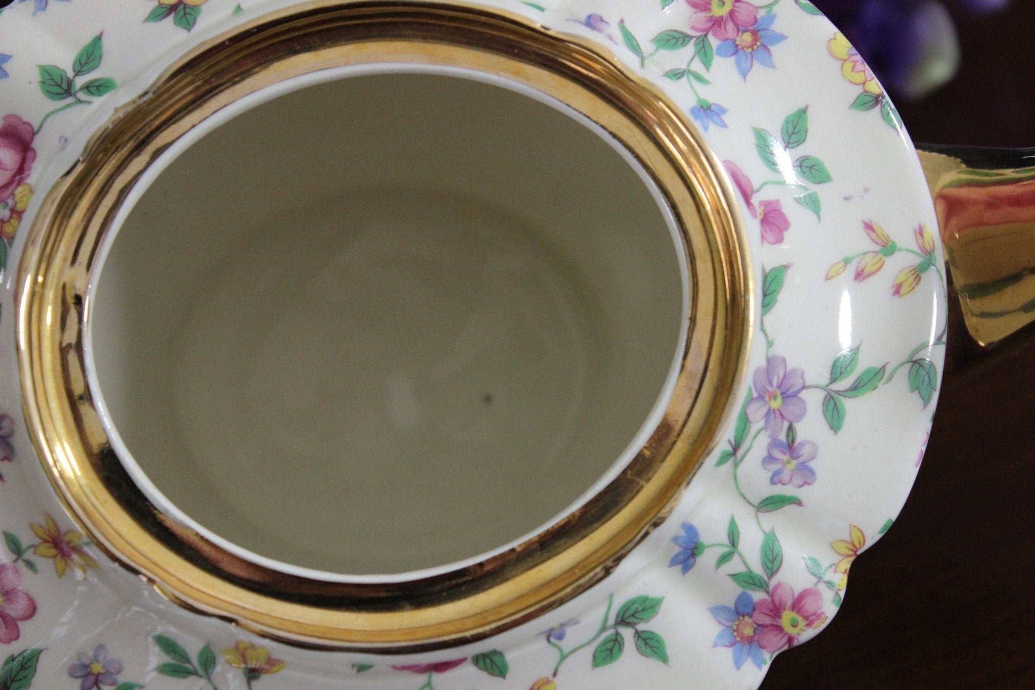 TEA@　0527 Sadler Chintz Teapot, Wildflowers, 4 Cup, Transferware 17822