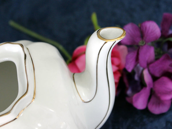 Sadler Cube Shaped Teapot, Pink Roses Tea Pot, Roses & Scroll Gilding 14740 - The Vintage TeacupTeapots