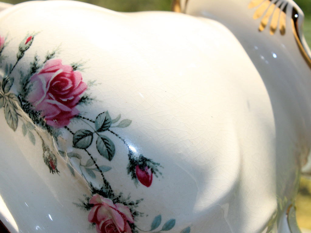 Sadler Teapot, 4 Cup Sadler Porcelain Tea Pot, Pink Roses Banded, Engl –  The Vintage Teacup