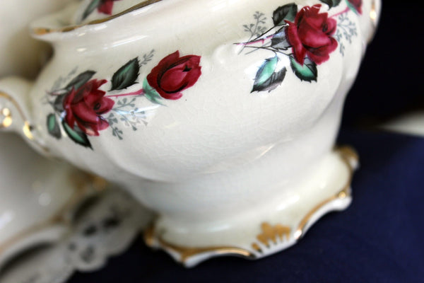 Sadler Vintage Teapot, 4 Cup, Sugar & Creamer, Elegant Porcelain Teaset 16223 - The Vintage TeacupTeapots
