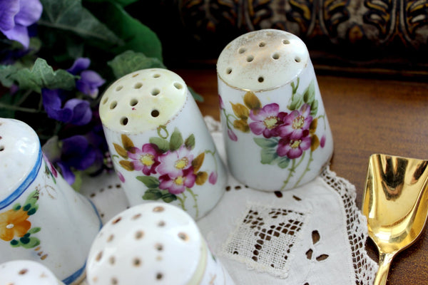 Salt and Pepper Shakers, 3 Sets, Hand Painted China, Vintage Salt and Pepper, Made in Japan, 1950s 13363 - The Vintage TeacupAccessories