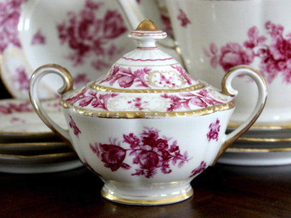 Schumann Bavaria, Dresdner Teapot, Lidded Sugar and Various Plates 15283 - The Vintage TeacupTeapots