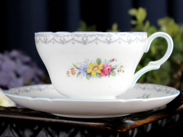 Shelley Crochet Teacup, Cup & Saucer, English Bone China 18238 - The Vintage TeacupTeacups