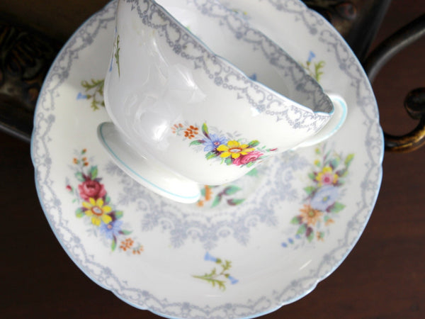 Shelley Crochet Teacup, Cup & Saucer, English Bone China 18238 - The Vintage TeacupTeacups