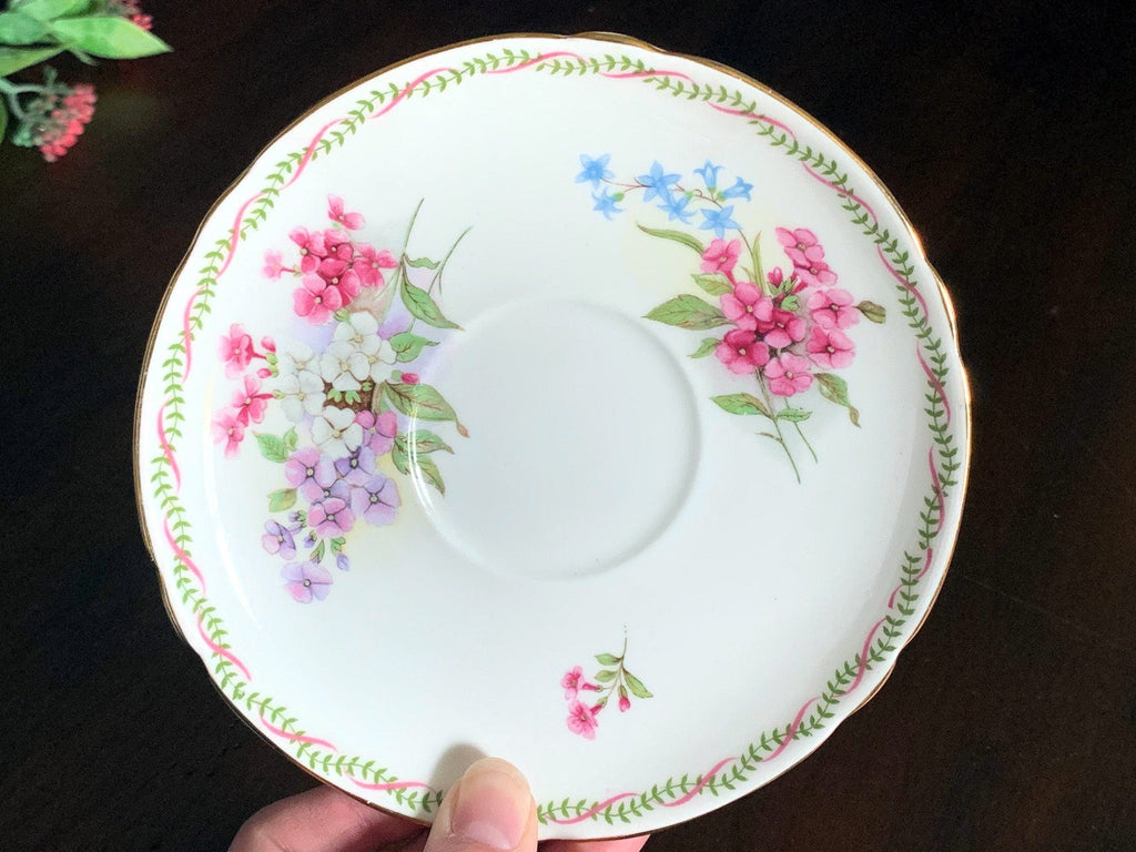 Shelley Floral Orphan Saucer - Made in England, No Teacup Plate Only -A - The Vintage TeacupSaucer