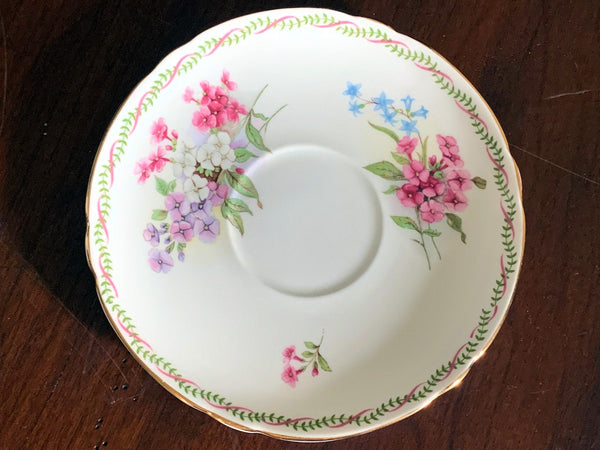 Shelley Floral Orphan Saucer - Made in England, No Teacup Plate Only -A - The Vintage TeacupSaucer