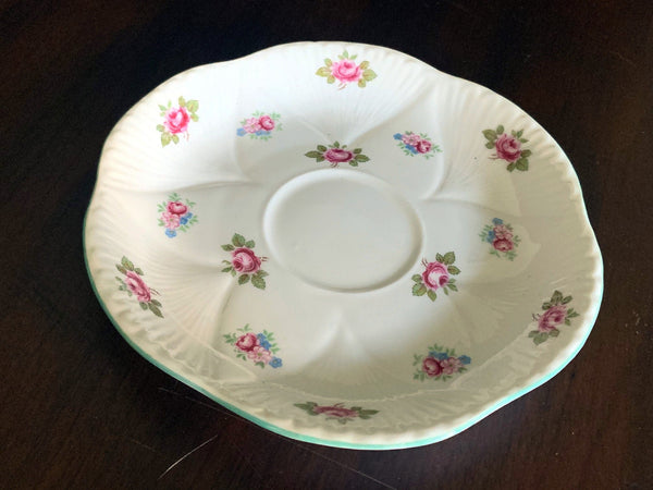 Shelley Rosebud Orphan Saucer - Made in England, No Teacup Plate Only -A - The Vintage TeacupSaucer