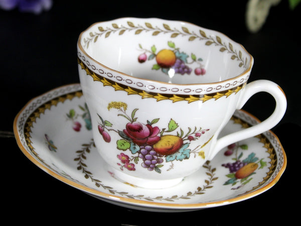 Spode Rockingham, Tea Cup and Saucer - Porcelain Teacups, England -J - The Vintage TeacupTeacups