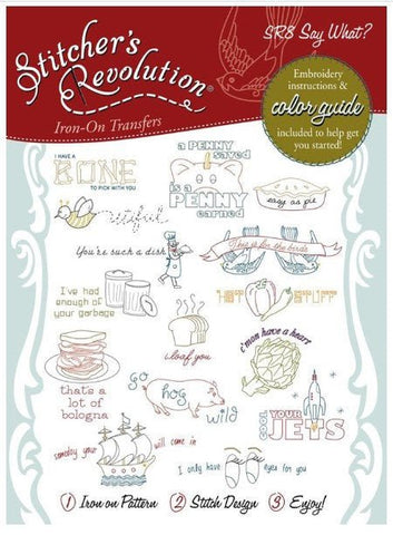 SR8 Stitcher's Revolution, Say What, Hot Iron Transfers, Uncut Transfers - The Vintage TeacupHot Iron Transfers