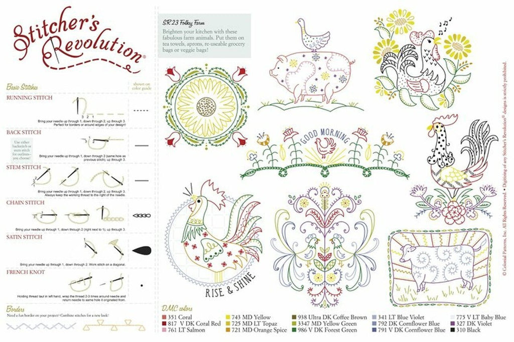 #38 Farmer’s Market Iron On Embroidery Patterns By Stitchers Revolution