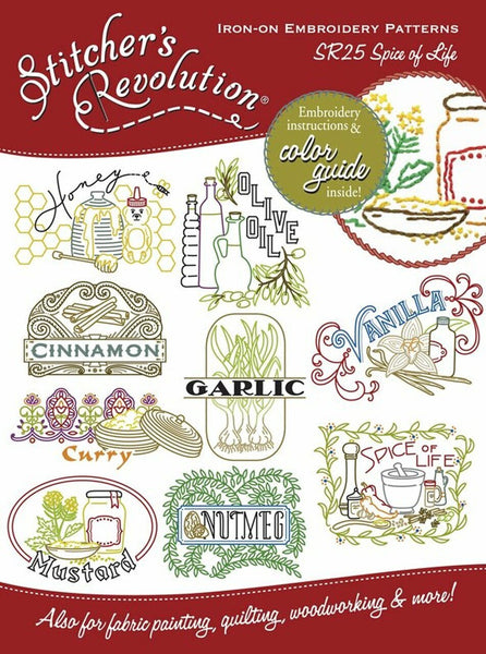 Stitcher's Revolution, SR25, Spice of Life, NEW Transfer Pattern, Hot Iron Transfers, Kitchen Embroidery - The Vintage TeacupNeedlecraft Patterns