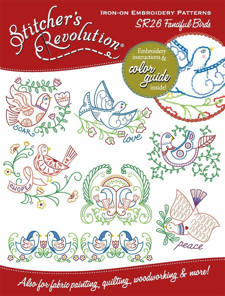 Stitcher's Revolution, SR26, Fanciful Birds, Hot Iron Transfers – The  Vintage Teacup