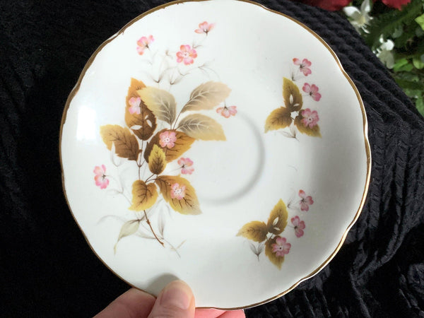 Sutherland Floral Orphan Saucer, Made in England. No Teacup Plate Only -A - The Vintage TeacupSaucer