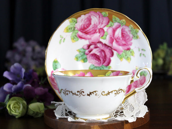 Tuscan Teacup, Vintage Tea Cup & Saucer, Wide Mouth, Bone China Teacup 17925 - The Vintage TeacupTeacups