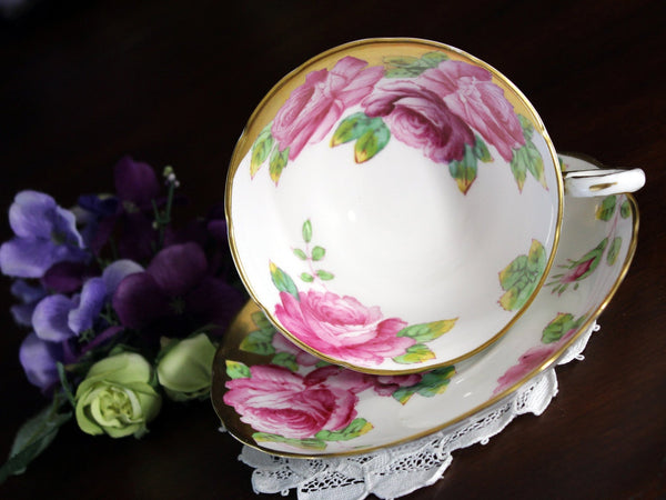 Tuscan Teacup, Vintage Tea Cup & Saucer, Wide Mouth, Bone China Teacup 17925 - The Vintage TeacupTeacups
